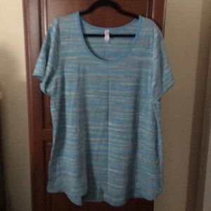 Blue/grey striped classic tee